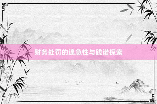 财务处罚的遑急性与践诺探索