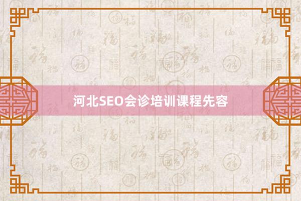 河北SEO会诊培训课程先容